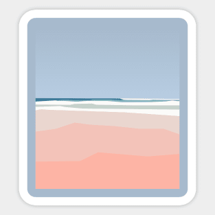 Sandy shoreline of the beach. Sticker